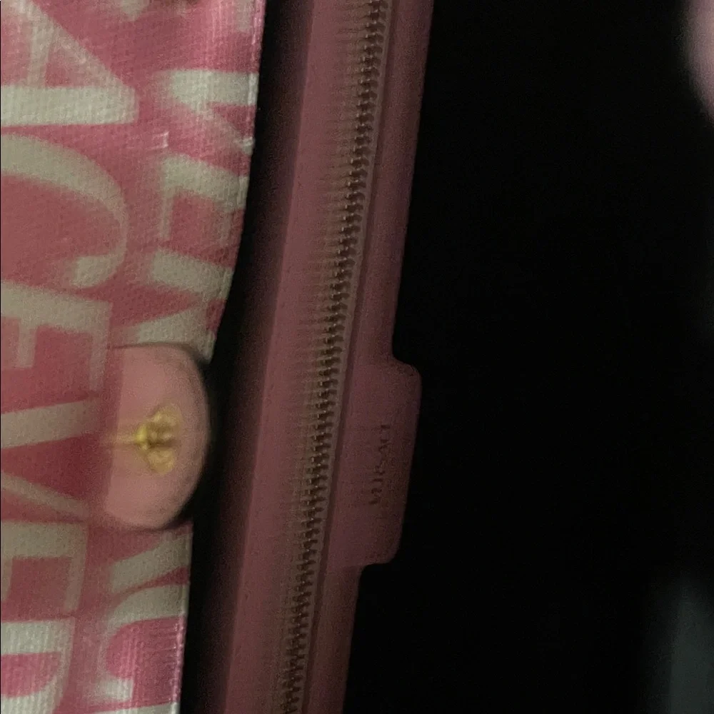 Versace Pink and White Logo Tote - Picture 12 of 15